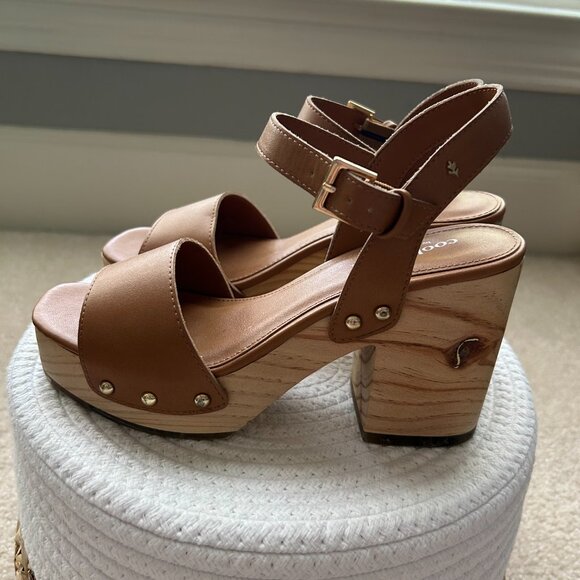 Cool Planet by Steve Madden Womens Rubyy Faux Leather Platform Sandals - Picture 3 of 5